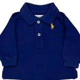 Age 3 Months Ralph Lauren Long Sleeve Polo Shirt - 3XS Blue Cotton