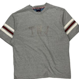 Tommy Jeans Striped T-Shirt - Large Grey Cotton