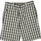 American Eagle Checked Shorts - 36W 10L White Cotton Blend