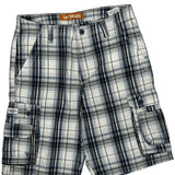 Lee Checked Cargo Shorts - 32W 11L Blue Cotton