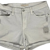 Levis Denim Shorts - 32W UK 12 White Cotton
