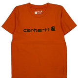 Age 7 Carhartt T-Shirt - Small Orange Cotton