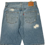 Levis Denim Shorts - 36W 12L Light Wash Cotton