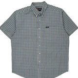 Chaps Ralph Lauren Checked Short Sleeve Shirt - Large Blue Cotton