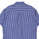Trussardi Jeans Striped Short Sleeve Shirt - Large Blue Cotton