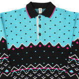 Colmar Long Sleeve Polo Shirt - Large Blue Wool Blend