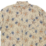 Guess Floral Short Sleeve Shirt - XL Cream Viscose