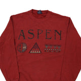 Aspen Cal Cru Sweatshirt - Small Red Cotton Blend
