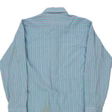 Age 10-11 Elbow Striped Shirt - Medium Blue Cotton