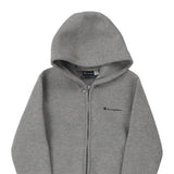 Age 7-8 Champion Hoodie - Small Grey Cotton Blend
