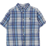 Age 5 Ralph Lauren Checked Short Sleeve Shirt - Small Blue Cotton