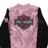 Age 10-12 Harley Davidson Spellout Bomber Jacket - Medium Pink Polyester