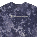 Reverse Weave Age 12-13 Champion Tie-Dye Sweatshirt - Small Blue Cotton