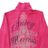 Heiress Age 8 Juicy Graphic Velour Track Jacket - Small Pink Cotton Blend