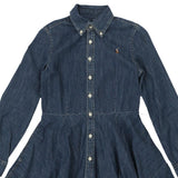 Age 10 Calvin Klein Denim Dress - Medium Blue Cotton