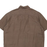 Unbranded Short Sleeve Shirt - Large Brown Silk