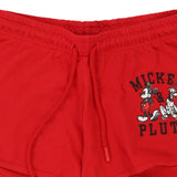 Age 12-14 Mickey Pluto Disney Graphic Sport Shorts - XS Red Cotton Blend