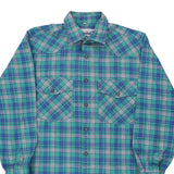 Magnum Checked Shirt - Small Blue Cotton