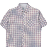 Rifle Checked Short Sleeve Shirt - Large White Cotton