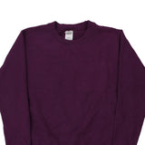 Gildan Sweatshirt - Large Purple Cotton Blend
