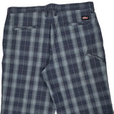 Dickies Checked Shorts - 36W 10L Blue Cotton