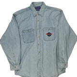 New York Hard Rock Cafe Denim Shirt - Large Light Wash Cotton