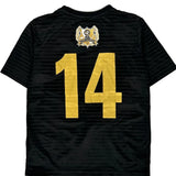 Ac Brea, Age 9-10 Adidas Striped Football Shirt - Medium Black Polyester