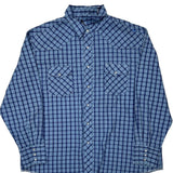 Wrangler Checked Shirt - 2XL Blue Cotton