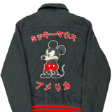 Mickey Mouse Disney Graphic Varsity Jacket - Small Black Cotton