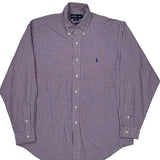 Ralph Lauren Checked Shirt - Large Purple Cotton