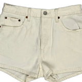 Levis Denim Shorts - 30W UK 10 White Cotton
