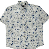 Trader Bay Floral Hawaiian Shirt - Large Blue Cotton