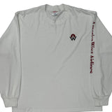 American West Airlines Tee Jays Spellout Long Sleeve T-Shirt - XL White Polyester Blend