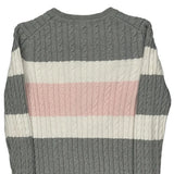 Tommy Hilfiger Striped Jumper - Large Grey Cotton