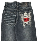 Age 10 Fubu Graphic Jeans - Medium Dark Wash Cotton