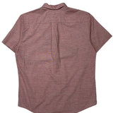 Tommy Hilfiger Striped Short Sleeve Shirt - Medium Red Cotton