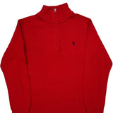 Age 10-12 Polo By Ralph Lauren 1/4 Zip - Medium Red Cotton