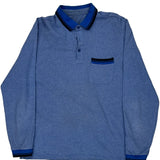 Armani Exchange Polo Shirt - Large Blue Cotton Blend