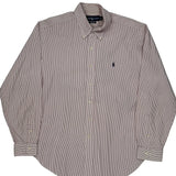 Ralph Lauren Striped Shirt - Large Red Cotton