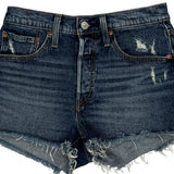 Levis Denim Shorts - 27W UK 8 Dark Wash Cotton