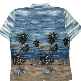 Campia Graphic Hawaiian Shirt - Large Blue Viscose