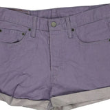 Levis Denim Shorts - 32W UK 12 Purple Cotton