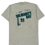 Solidarity Day 1991 Screen Stars Single Stitch T-Shirt - Large Gray Cotton Blend