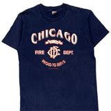 Chicago Fire Dept. Fruit Of The Loom Single Stitch T-Shirt - Large Navy Cotton