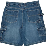 Faded Glory Cargo Carpenter Shorts - 35W 9L Blue Cotton
