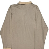 Chaps Ralph Lauren Striped Long Sleeve Polo Shirt - XL Beige Cotton Blend