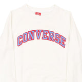 Age 12 Converse Spellout Sweatshirt - Medium White Cotton Blend