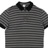 Collezioni Armani Striped Polo Shirt - 2XL Grey Cotton Blend