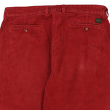 Lacoste Cord Trousers - 36W 27L Red Cotton
