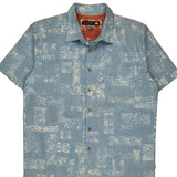 Quiksilver Hawaiian Shirt - Large Blue Cotton